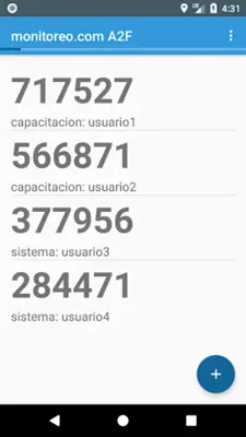 monitoreo.com A2F android App screenshot 1
